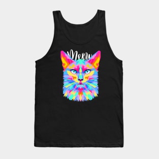 Meow Cute Colorful Cat Tank Top